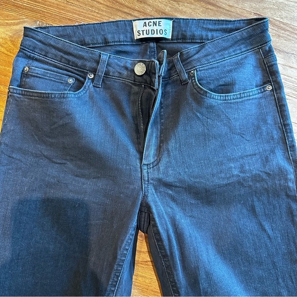 Acne Studios Women’s Skin 5 Used Black Skinny Denim Jeans Distressed Washed 29 - Picture 6 of 9